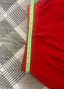 Red Wide Leg Pleated Palazzo