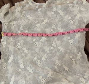 Sheer White Embroidered Top