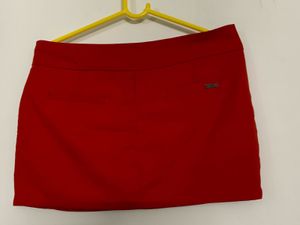 Chic Red Mini Skirt With Builtin Shorts