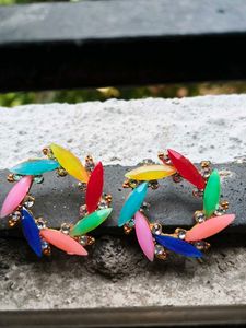 Vibrant Colourful Hoop Earrings