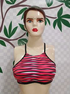 (700)Striped Halter Bralette