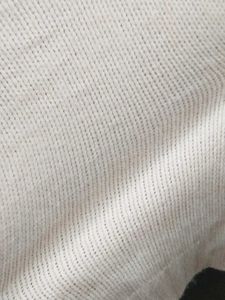 Cozy White Knit Sweater high neck