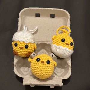 Cute Crochet Chick keychain
