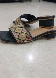 Embroidered Flat Sandals