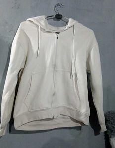 Cream Zip-Up Hoodie