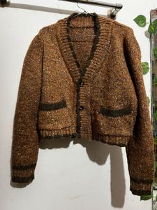 Vintage Brown Knit Cardigan