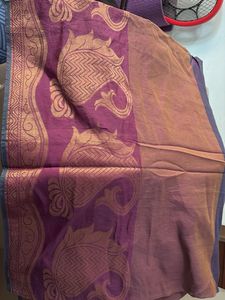 Elegant Purple &amp; Grey Sari