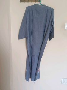 Never worn Embroidered Grey Kurta with Mirror Work