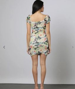 Floral Ruched Bodycon Dress