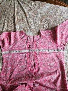 Rose pink full cotton suit set