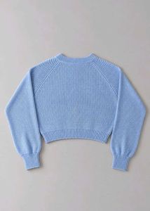 BABY BLUE CROPPED KNIT SWEATER