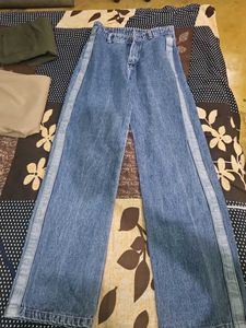 Women's Straight Leg Jeans with Side Stripe