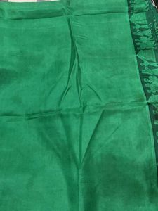 Green Plain Saree With VERY BEAUTIFUL PALLU