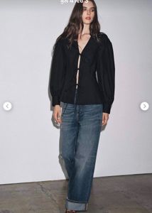 Zara tie front shirt