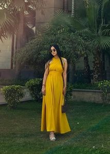 Elegant Yellow Maxi Dress