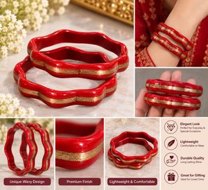 Red &amp; Gold Bangle Set