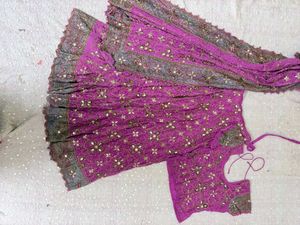y2k Embellished Purple Lehenga Choli Set