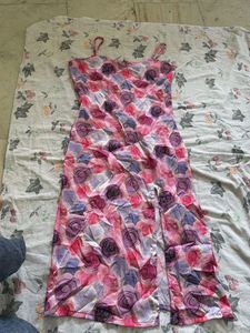 Floral Slip Dress with Slit