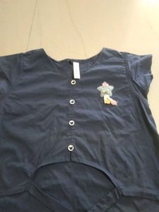 Stylish Navy Blue Kurta with Applique