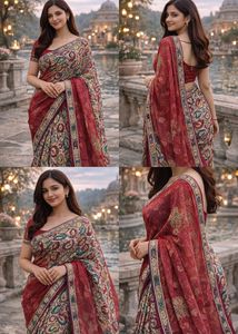Elegant Paisley Print Saree Best Quality
