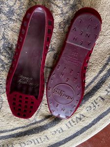 Heavenly Jelly Red Cut-Out Ballet Flats