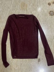 Sheer Mesh Long Sleeve Top