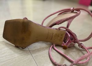 Aldo Pink Metallic Bow Heels