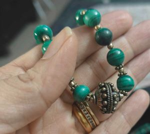 vintage malachite necklace