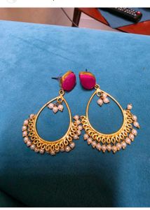 Elegant Gold Pearl Hoop Earrings