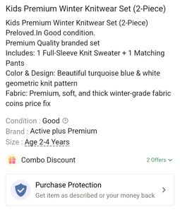 Kids Premium Winter Knitwear Set