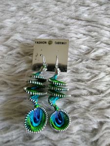Multi Peacock Thread Earring (Women's)