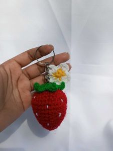 Strawberry🍓 Crochet Keychain