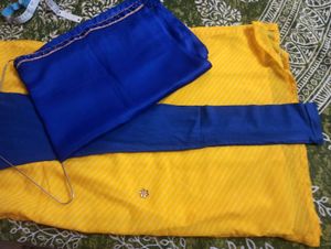 bright yellow embellished kurta set with dupatta