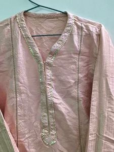 Elegant Pink Brocade Kurta