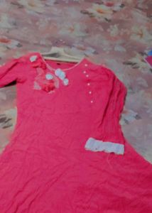 Pink Embroidered gown anarkali long