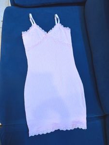 H&amp;M Pink Lace Trim Dress