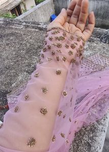 Bridal Party Wear Dupatta Pink Colour