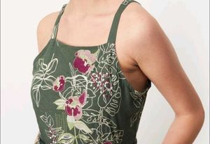 MAX Women Printed Pinafore Strap jumpsuit