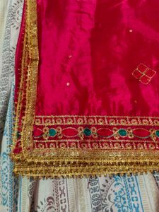 Pink &amp; Gold Embellished Dupatta