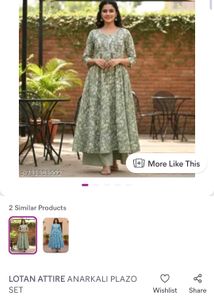 Green Floral Kurta Set with Palazzo Pants