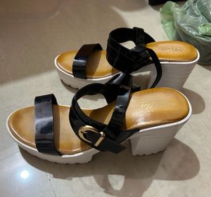 Hello Womens Synthetic Black Heels Sandals 7UK