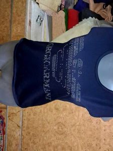 Giorgio Armani Embellished Navy Top