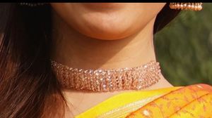 Peachy light pink- choker &amp; Earring Set