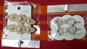 Elegant Pearl & Rhinestone Hair Clips