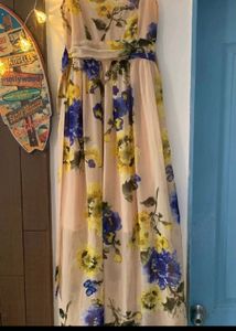 Floral Print Sleeveless Maxi Dress