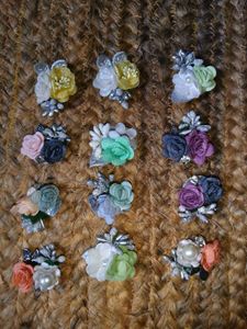 Sparkling Floral Hair Pins (Set of 12)