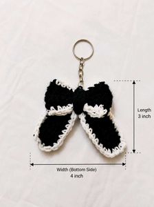 Handmade Crochet Bow Keychain