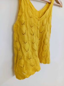 Yellow Knit Tank Top