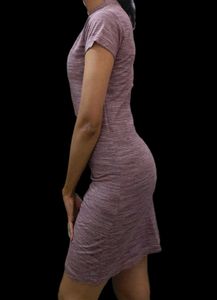 Casual Heathered Short Sleeve Dress