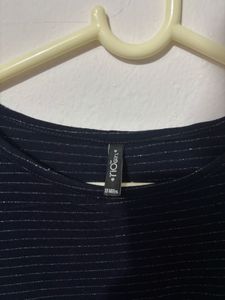 Navy Striped Fit &amp; Flare Dress